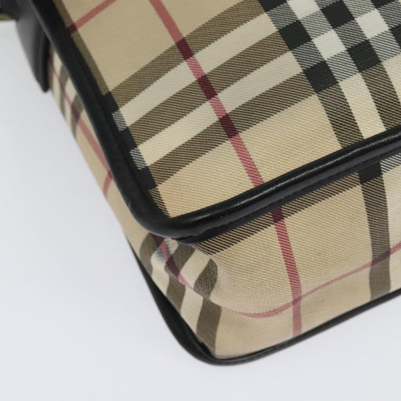 BURBERRY Nova Check Shoulder Bag PVC Beige Auth 133569