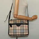 BURBERRY Nova Check Shoulder Bag PVC Beige Auth 133569-21