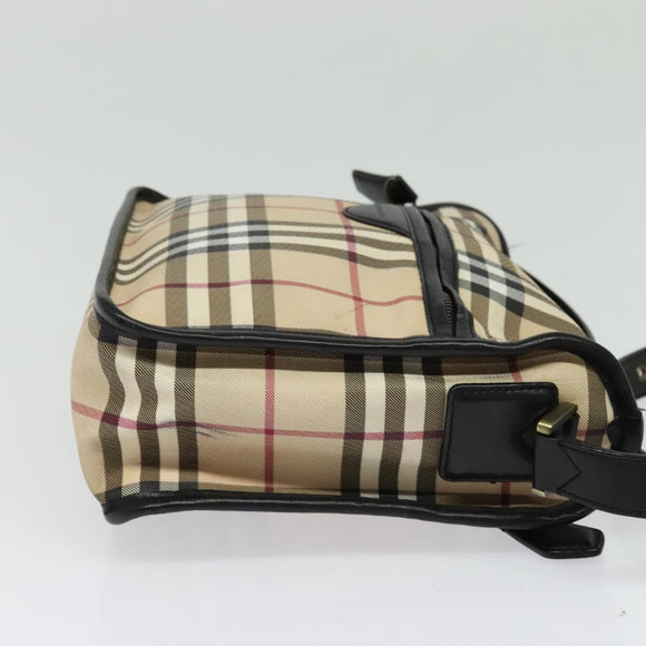 BURBERRY Nova Check Shoulder Bag PVC Beige Auth 133569