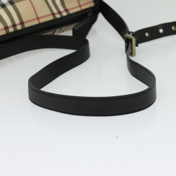 BURBERRY Nova Check Shoulder Bag PVC Beige Auth 133569