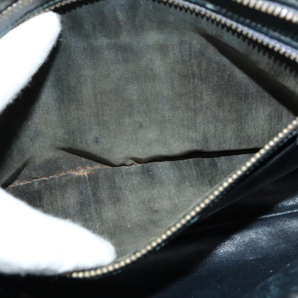 CELINE C Sulky Shoulder Bag Canvas Navy Gold Auth 133571