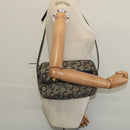 CELINE C Sulky Shoulder Bag Canvas Navy Gold Auth 133571-20