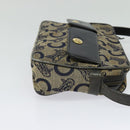 CELINE C Sulky Shoulder Bag Canvas Navy Gold Auth 133571-5