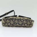 CELINE C Sulky Shoulder Bag Canvas Navy Gold Auth 133571-9