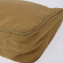 PRADA Accessory Pouch Nylon Beige Champagne Gold Silver Auth 133574-9