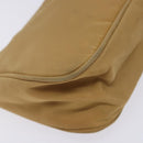 PRADA Accessory Pouch Nylon Beige Champagne Gold Silver Auth 133574-14