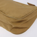 PRADA Accessory Pouch Nylon Beige Champagne Gold Silver Auth 133574-15