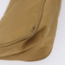 PRADA Accessory Pouch Nylon Beige Champagne Gold Silver Auth 133574-16