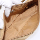 PRADA Accessory Pouch Nylon Beige Champagne Gold Silver Auth 133574-11