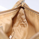 PRADA Accessory Pouch Nylon Beige Champagne Gold Silver Auth 133574-19