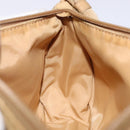 PRADA Accessory Pouch Nylon Beige Champagne Gold Silver Auth 133574-20