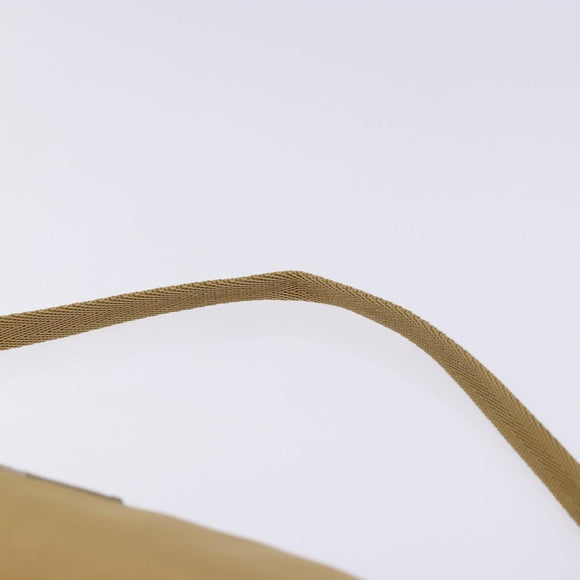 PRADA Accessory Pouch Nylon Beige Champagne Gold Silver Auth 133574