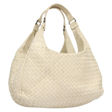 BOTTEGA VENETA INTRECCIATO Campana Shoulder Bag Leather White Auth 133575