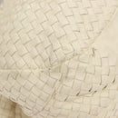 BOTTEGA VENETA INTRECCIATO Campana Shoulder Bag Leather White Auth 133575-9