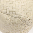 BOTTEGA VENETA INTRECCIATO Campana Shoulder Bag Leather White Auth 133575-16