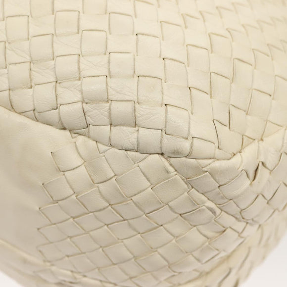 BOTTEGA VENETA INTRECCIATO Campana Shoulder Bag Leather White Auth 133575