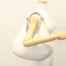 BOTTEGA VENETA INTRECCIATO Campana Shoulder Bag Leather White Auth 133575-21