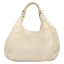 BOTTEGA VENETA INTRECCIATO Campana Shoulder Bag Leather White Auth 133575-2