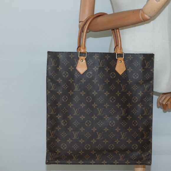 LOUIS VUITTON Monogram Sac Plat Hand Bag M51140 LV Auth 133581