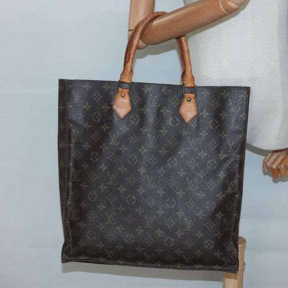 LOUIS VUITTON Monogram Sac Plat Hand Bag M51140 LV Auth 133582
