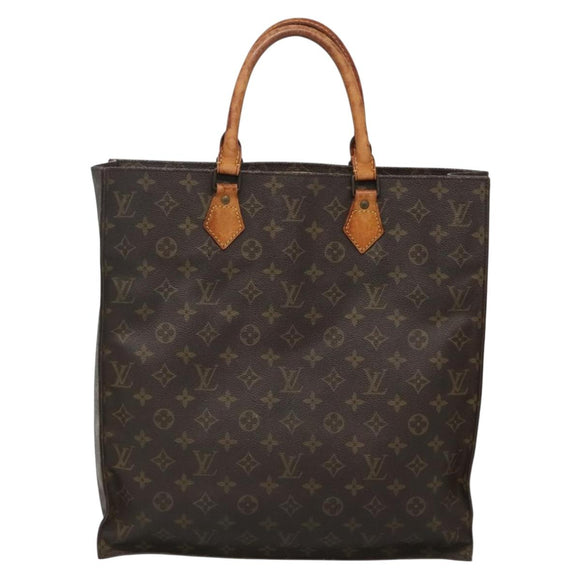 LOUIS VUITTON Monogram Sac Plat Hand Bag M51140 LV Auth 133582