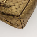 BOTTEGA VENETA INTRECCIATO Shoulder Bag Leather Gold Auth 133586-15