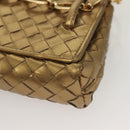 BOTTEGA VENETA INTRECCIATO Shoulder Bag Leather Gold Auth 133586-16