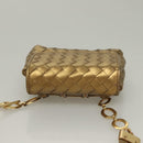 BOTTEGA VENETA INTRECCIATO Shoulder Bag Leather Gold Auth 133586-6