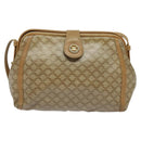 CELINE Macadam Canvas Shoulder Bag PVC Beige Gold Auth 133587-12