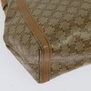 CELINE Macadam Canvas Shoulder Bag PVC Beige Gold Auth 133587-4