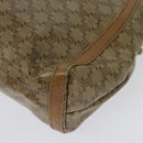 CELINE Macadam Canvas Shoulder Bag PVC Beige Gold Auth 133587-5