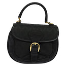 GUCCI GG Canvas Hand Bag 2way Black Gold 000 2058 0321 Auth 133588-12