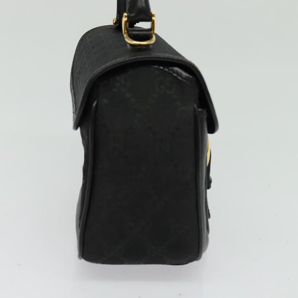 GUCCI GG Canvas Hand Bag 2way Black Gold 000 2058 0321 Auth 133588