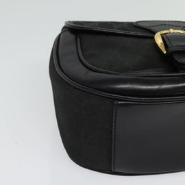 GUCCI GG Canvas Hand Bag 2way Black Gold 000 2058 0321 Auth 133588 - 0