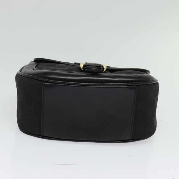 GUCCI GG Canvas Hand Bag 2way Black Gold 000 2058 0321 Auth 133588