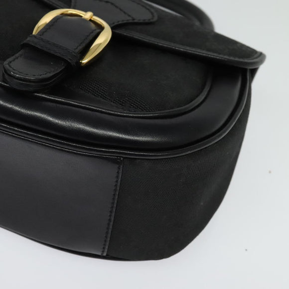 GUCCI GG Canvas Hand Bag 2way Black Gold 000 2058 0321 Auth 133588