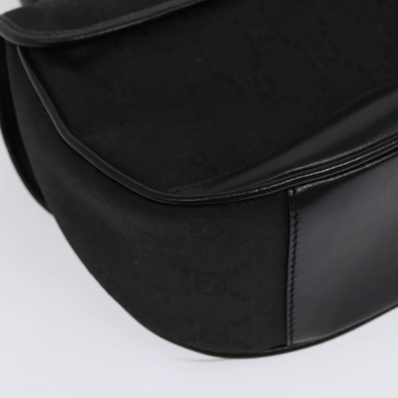 GUCCI GG Canvas Hand Bag 2way Black Gold 000 2058 0321 Auth 133588