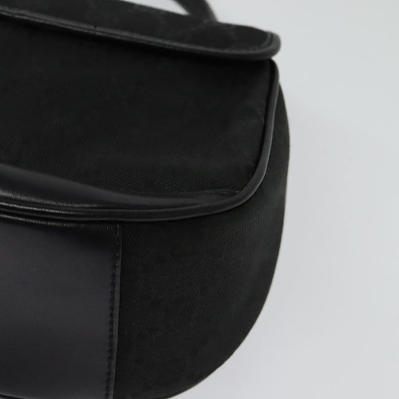 GUCCI GG Canvas Hand Bag 2way Black Gold 000 2058 0321 Auth 133588