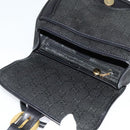 GUCCI GG Canvas Hand Bag 2way Black Gold 000 2058 0321 Auth 133588-6