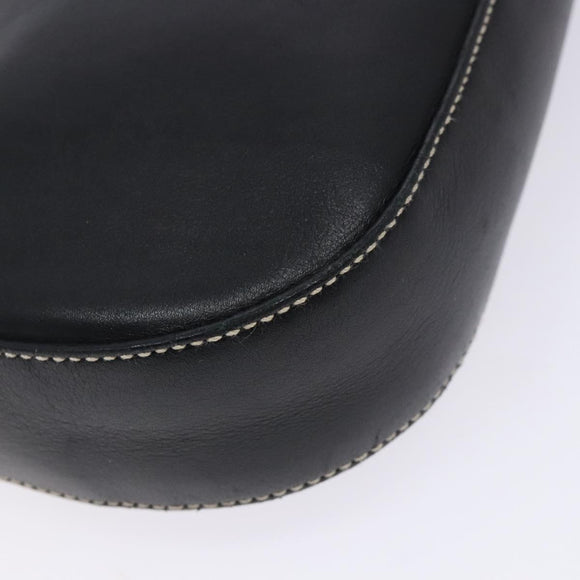 Salvatore Ferragamo Gancini Shoulder Bag Leather Black Silver Auth 133590