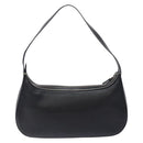 Salvatore Ferragamo Gancini Shoulder Bag Leather Black Silver Auth 133590-2