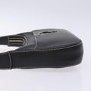 Salvatore Ferragamo Gancini Shoulder Bag Leather Black Silver Auth 133590-4