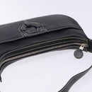 Salvatore Ferragamo Gancini Shoulder Bag Leather Black Silver Auth 133590-6