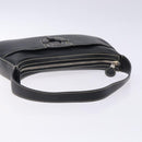 Salvatore Ferragamo Gancini Shoulder Bag Leather Black Silver Auth 133590-7