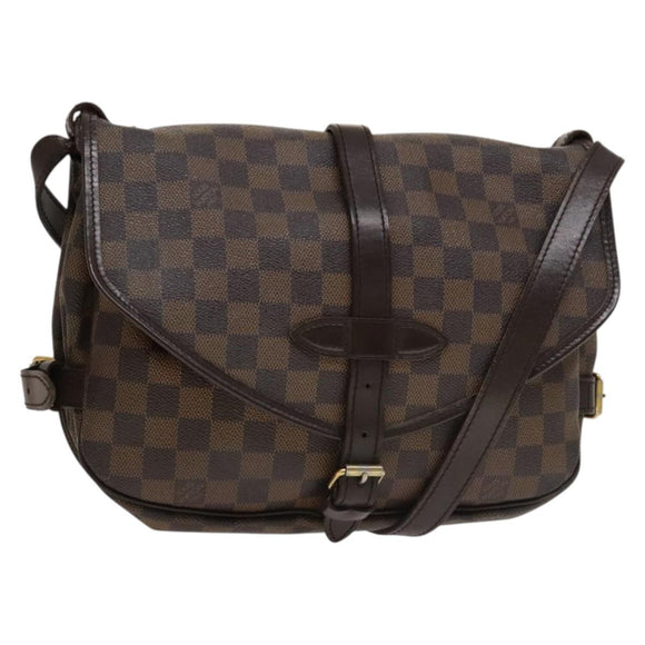 LOUIS VUITTON Damier Ebene Saumur 30 Shoulder Bag SPO N48081 LV Auth 133592
