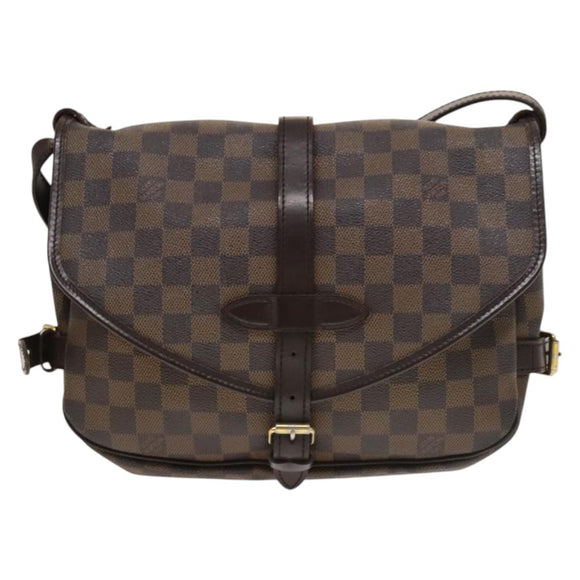 LOUIS VUITTON Damier Ebene Saumur 30 Shoulder Bag SPO N48081 LV Auth 133592