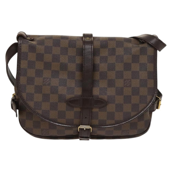 LOUIS VUITTON Damier Ebene Saumur 30 Shoulder Bag SPO N48081 LV Auth 133592