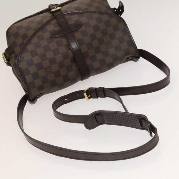 LOUIS VUITTON Damier Ebene Saumur 30 Shoulder Bag SPO N48081 LV Auth 133592