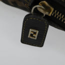 FENDI Zucca Canvas Hand Bag 2way Black Brown gold Auth 133607-10