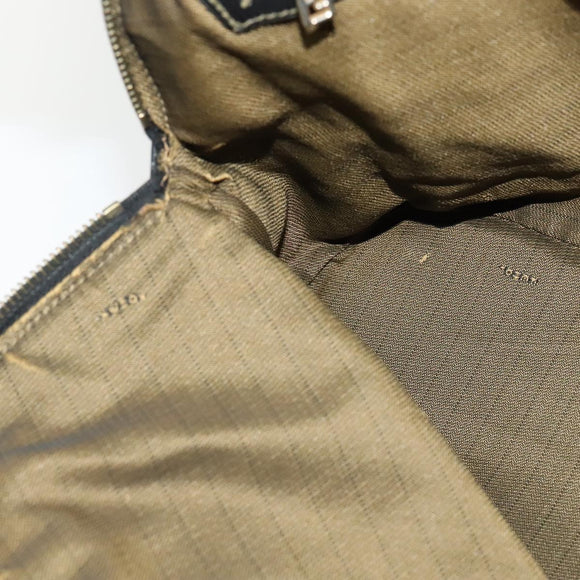 FENDI Zucca Canvas Hand Bag 2way Black Brown gold Auth 133607